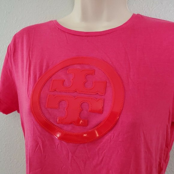 Tory Burch Woman short sleeve LOGO T shirt Bamboo, Excellent Condition! Medium - Picture 4 of 5